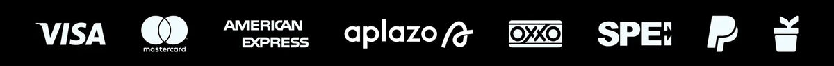 Métodos de pago disponibles en Súper Naturista: Visa, Mastercard, American Express, Aplazo, OXXO, SPEI y PayPal