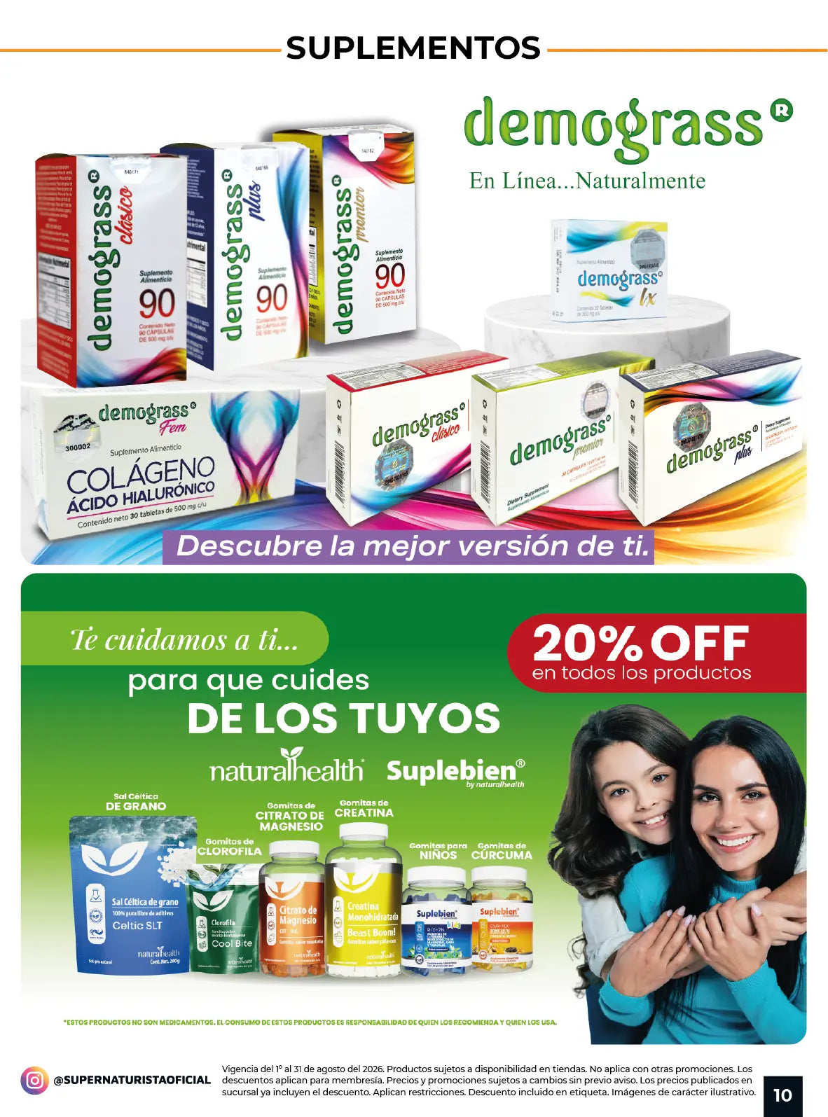 Productos Demograss, colágeno y suplementos de bienestar en la Gaceta Súper Naturista