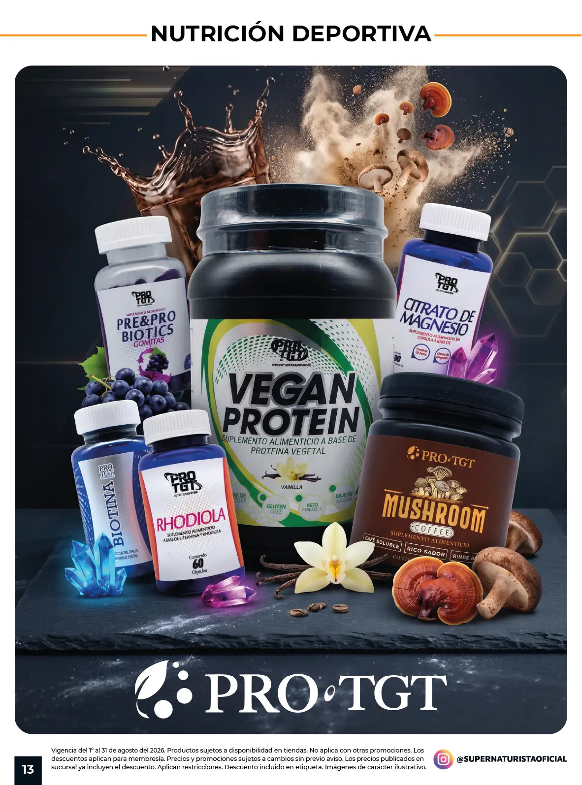 Proteína vegana y suplementos de nutrición deportiva PRO-TGT en Súper Naturista
