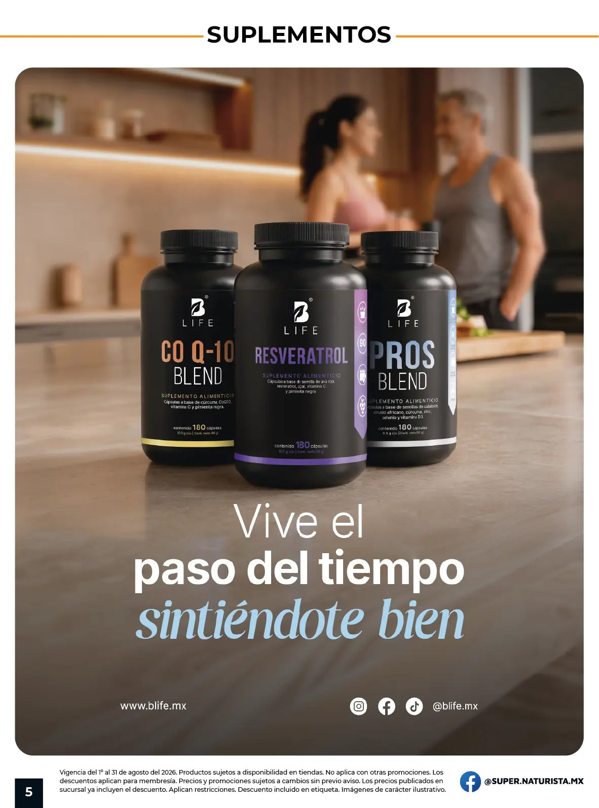 Suplementos B Life Co Q-10 Blend, Resveratrol y PROS Blend en Súper Naturista
