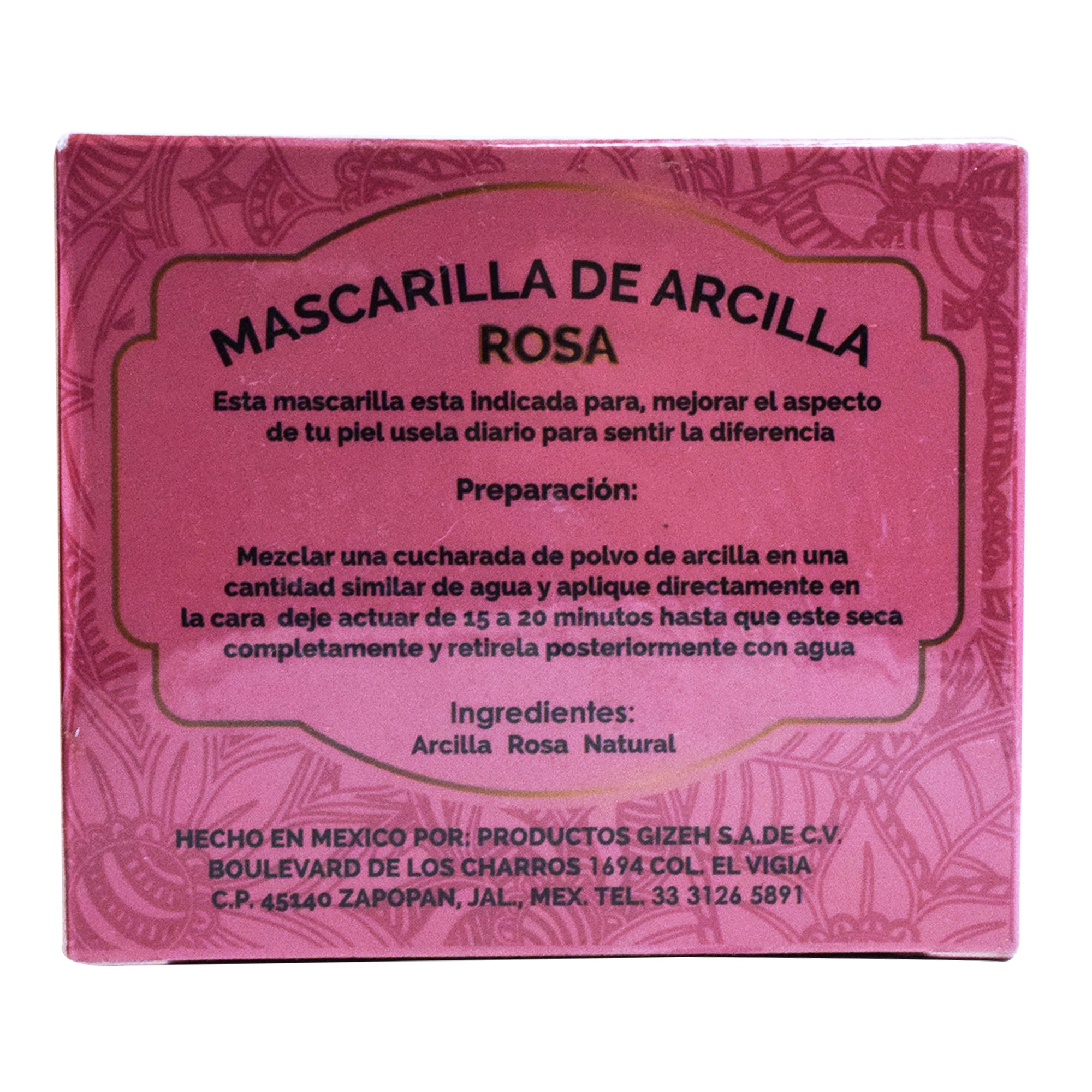 MASCARILLA DE ARCILLA ROSA POLVO 100 G