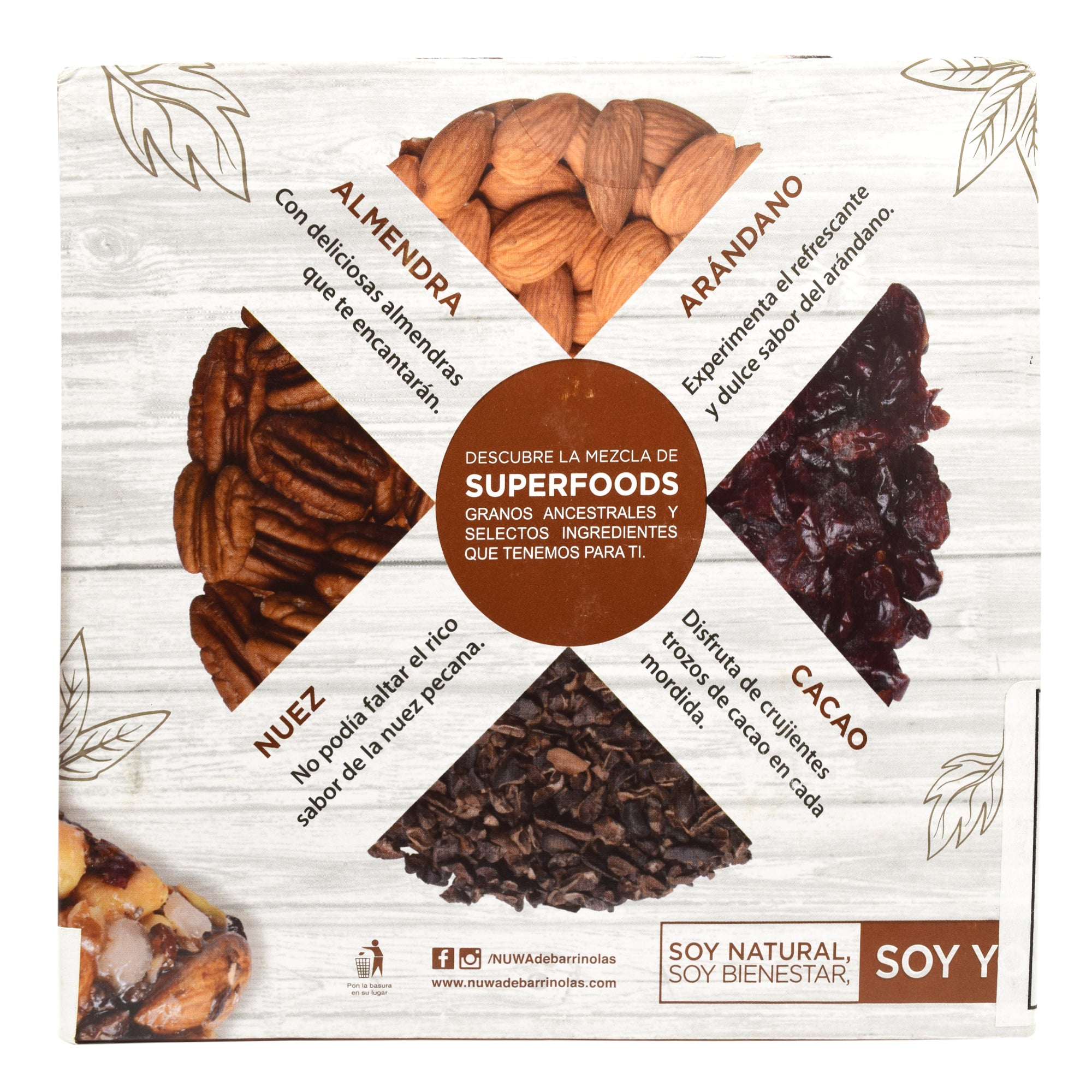 Barra de superfoods cacao arandano 30 g (PAQUETE 8)