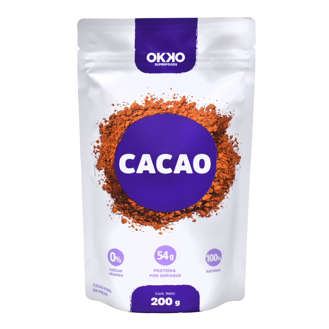 Cacao en polvo 200 g okko Súper Naturista