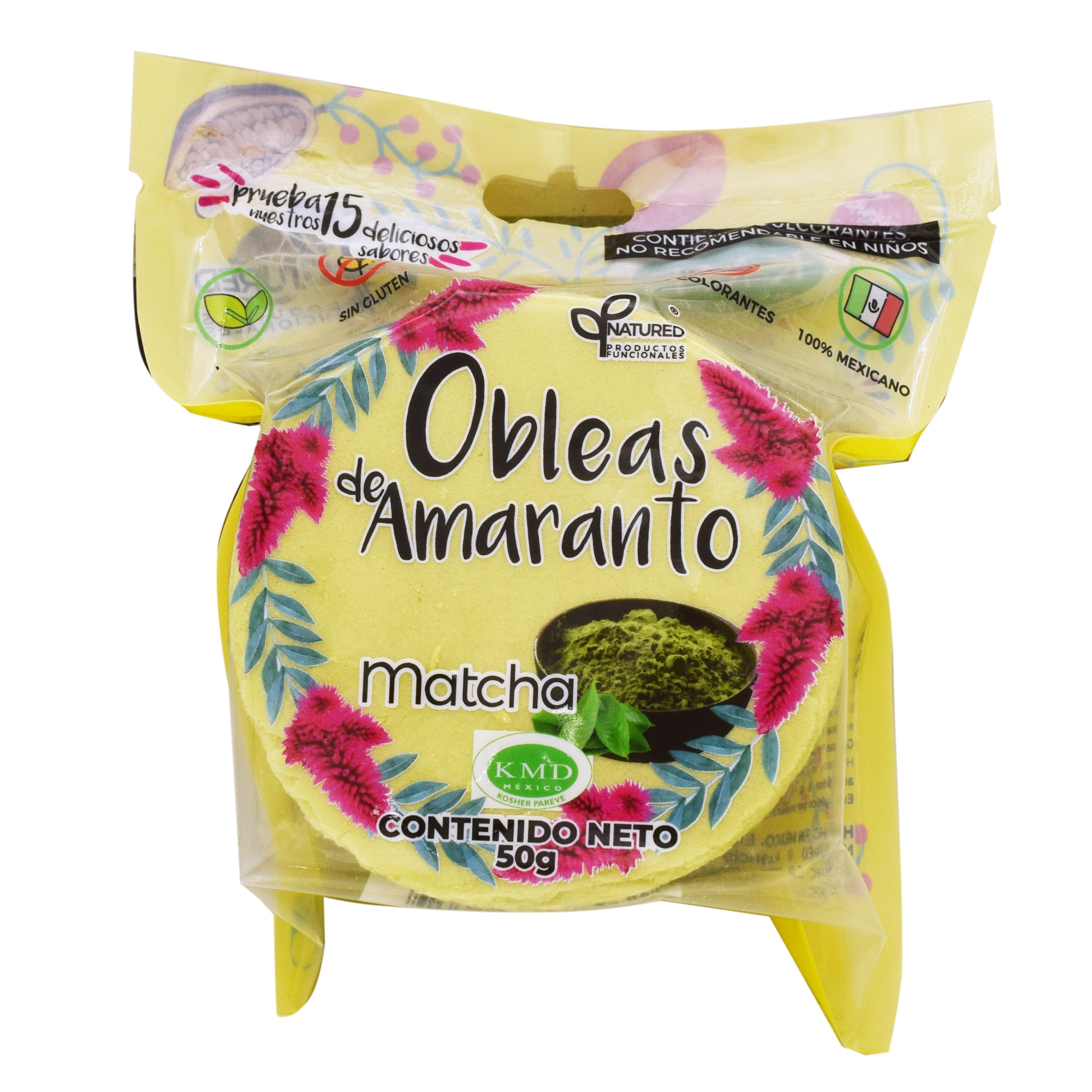Obleas De Amaranto Con Matcha 50 G (Caja 12)