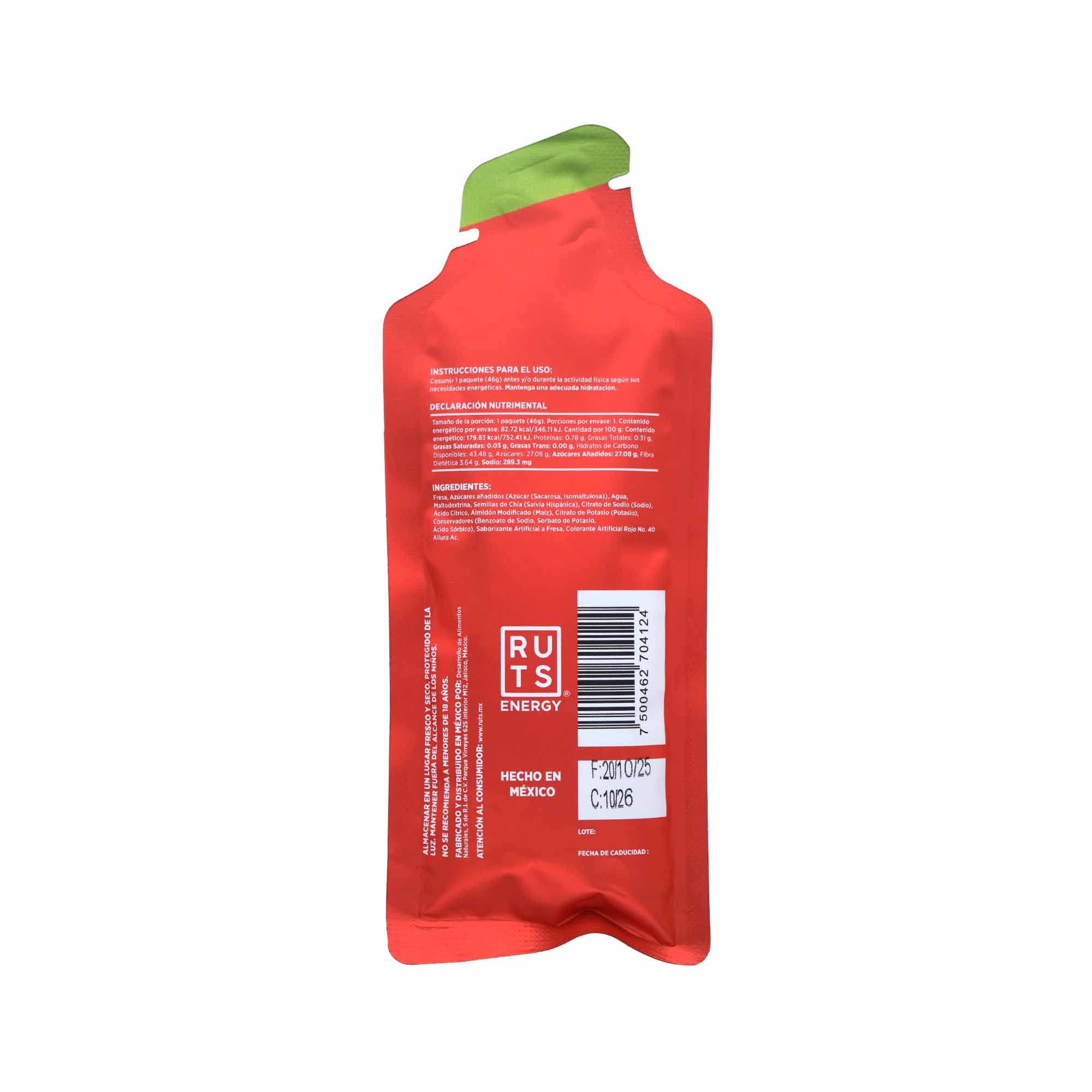 Gel Energetico De Chia Y Fresa 46 G (Paquete 12)