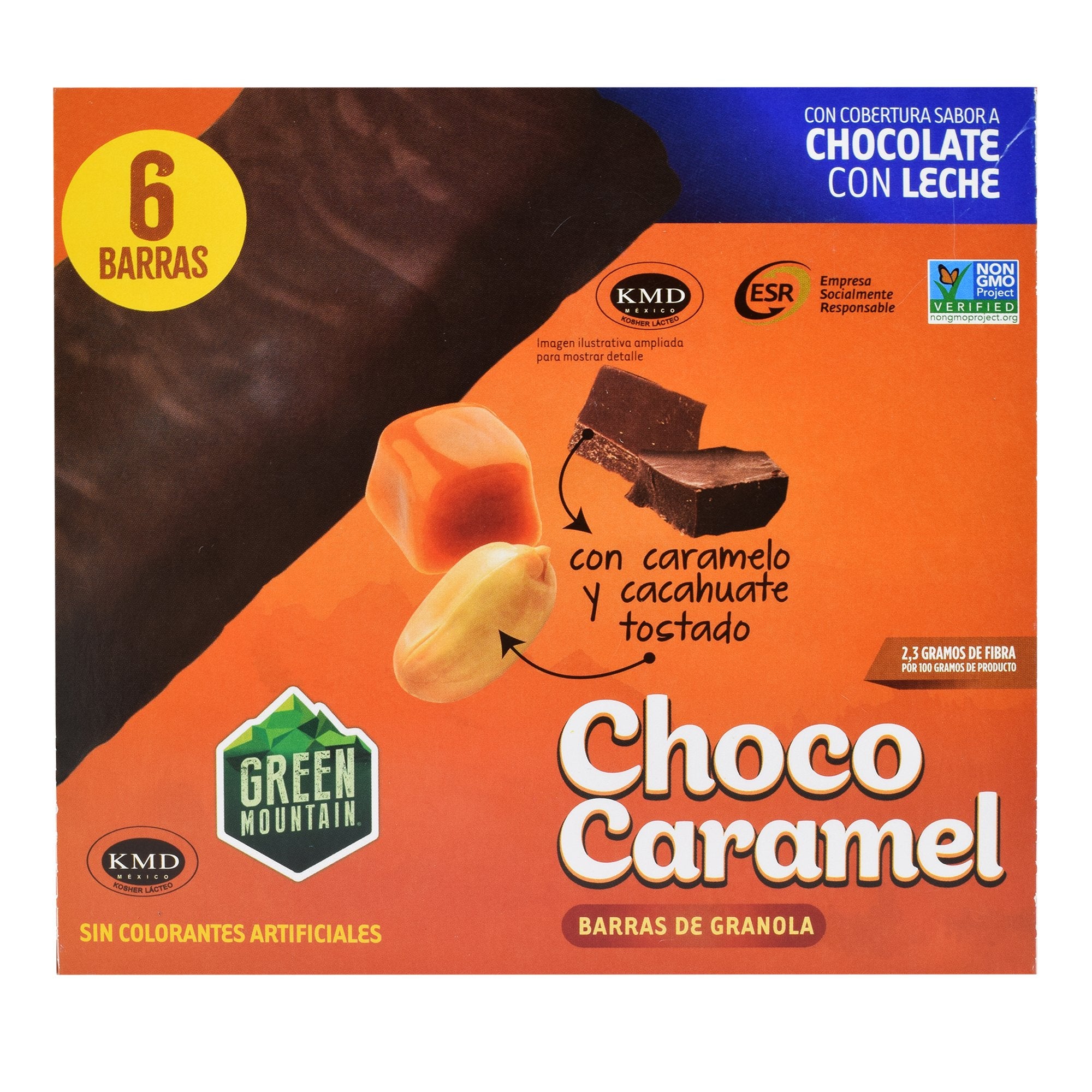 Barra De Granola Con Caramelo Y Chocolate 180 G (Paquete 6)