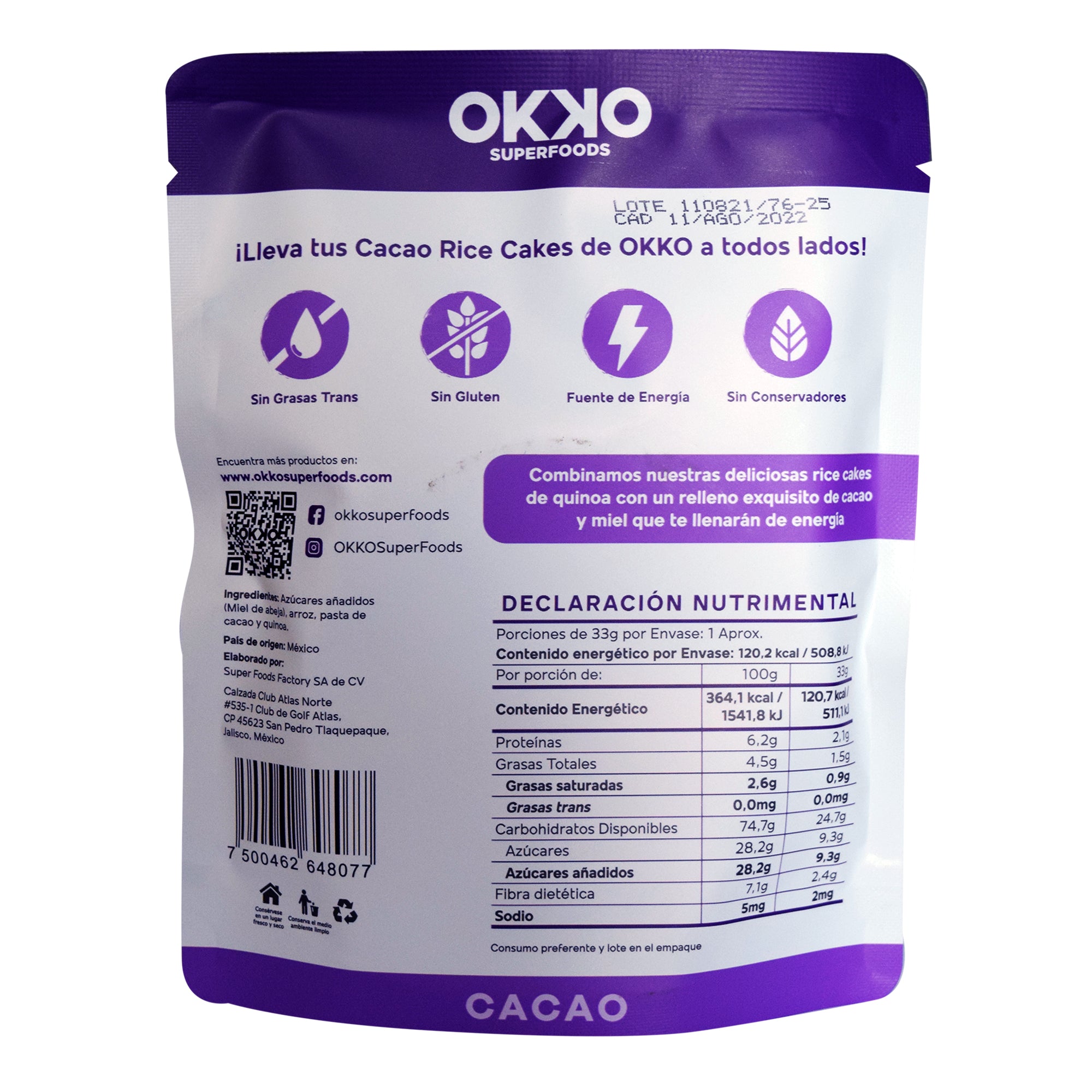 Cocoa Rice Cakes 33 G