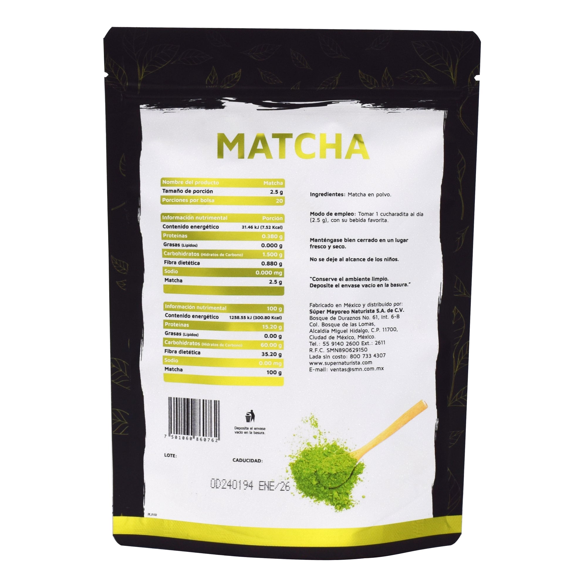 Super Naturista - 🍵 El té matcha son hojas de té verde, puras y molidas.  Tomarlo durante la mañana te mantendrá alerta y con energía para tu día y  no provoca el