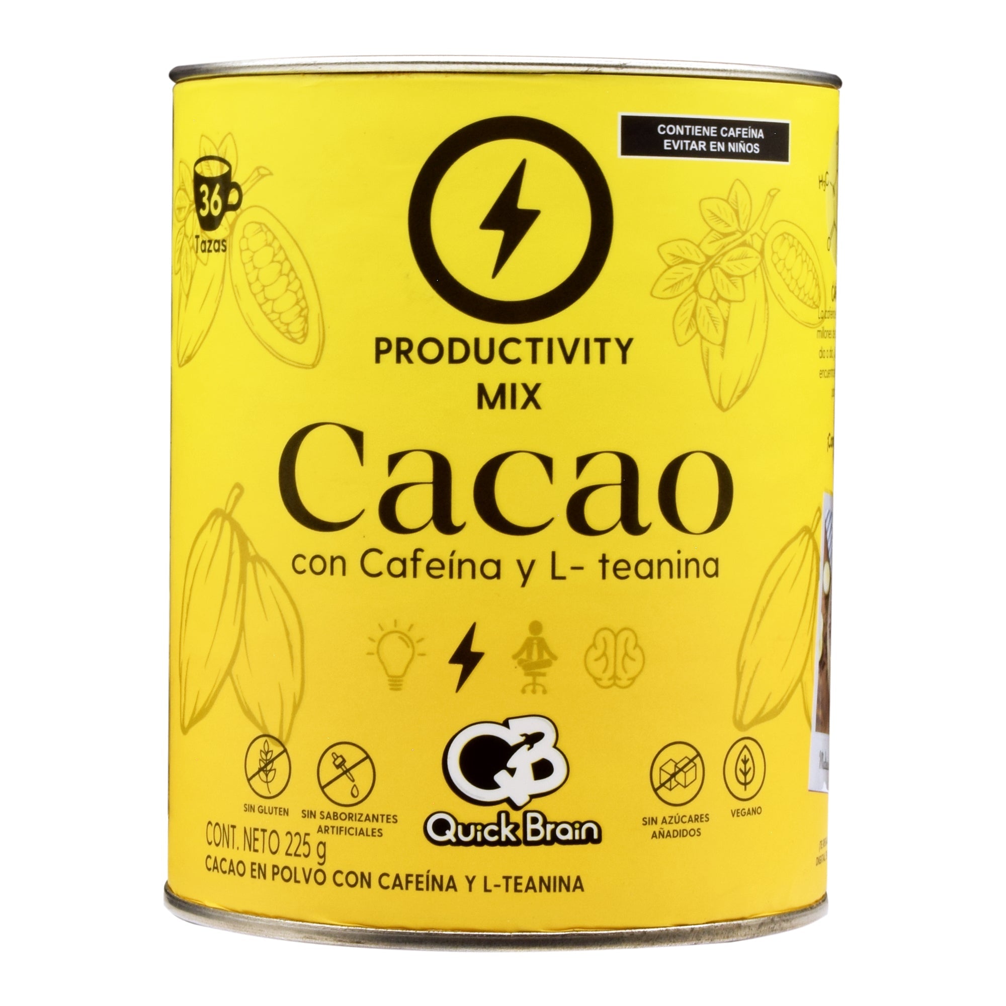 Cacao Con Cafeina Y L Teanina 225 G