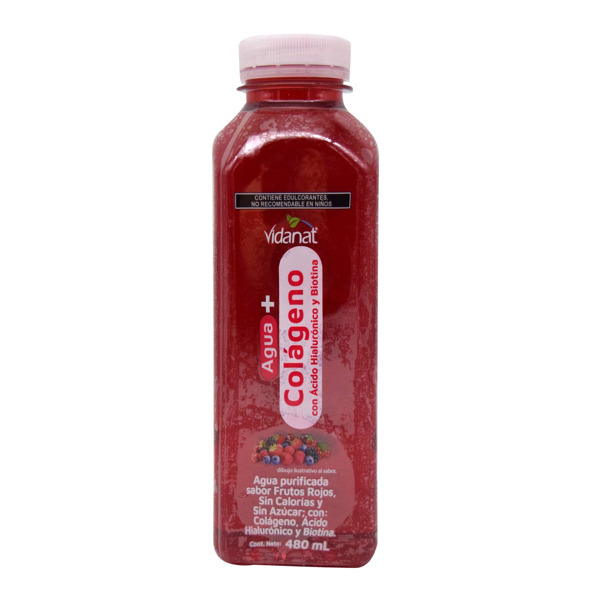 Bebida De Colageno Acido Hialuronico Biotina Frutos Rojos 500 Ml