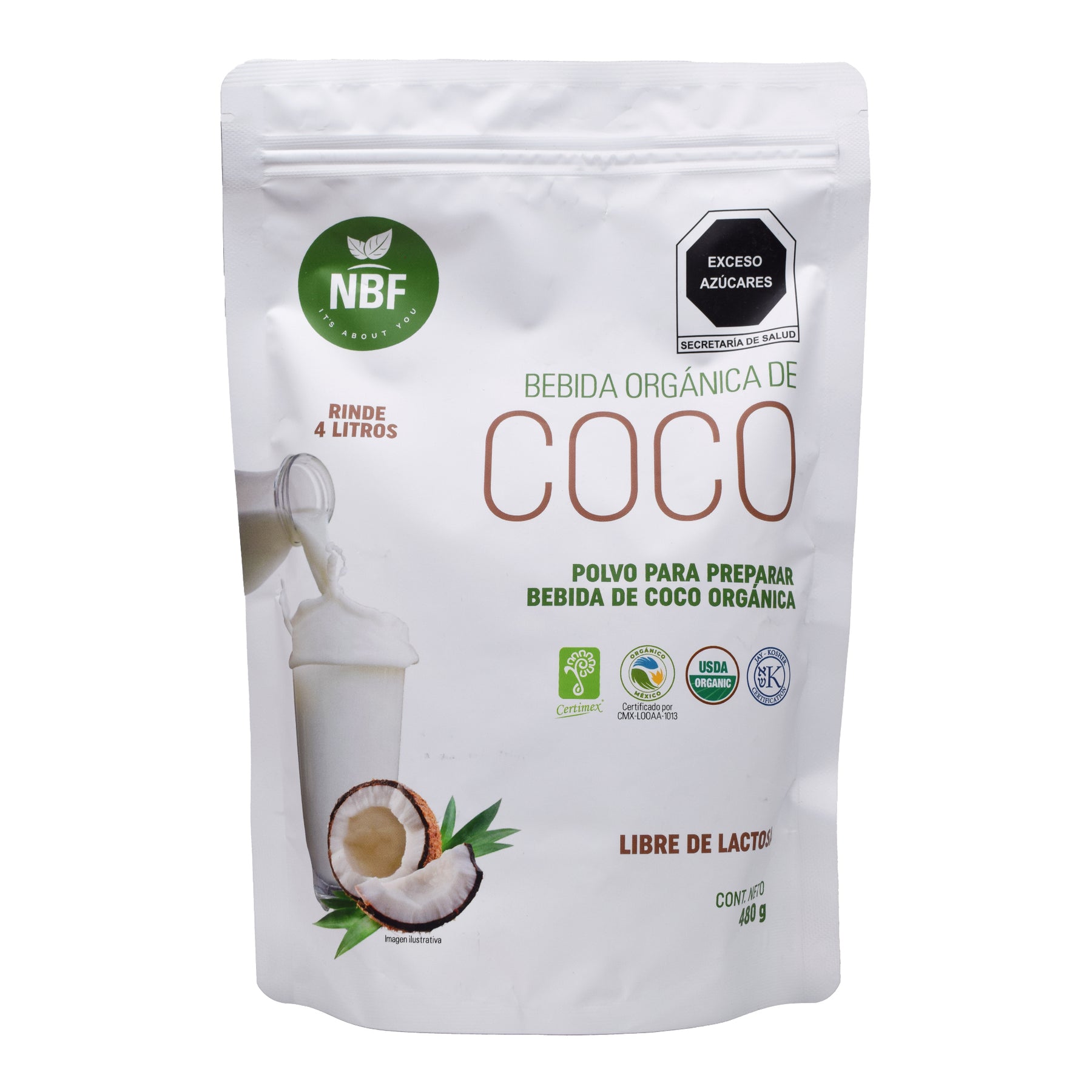 Bebida de coco organico en polvo 480 g nb foods Síºper Naturista