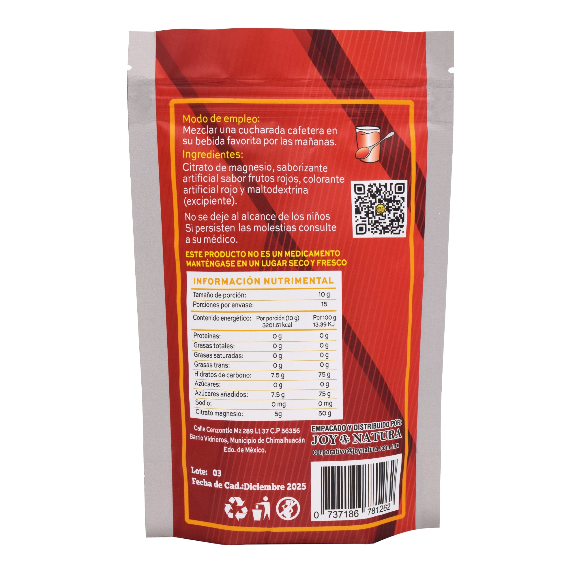 Citrato de magnesio sab frutos rojos 150 g
