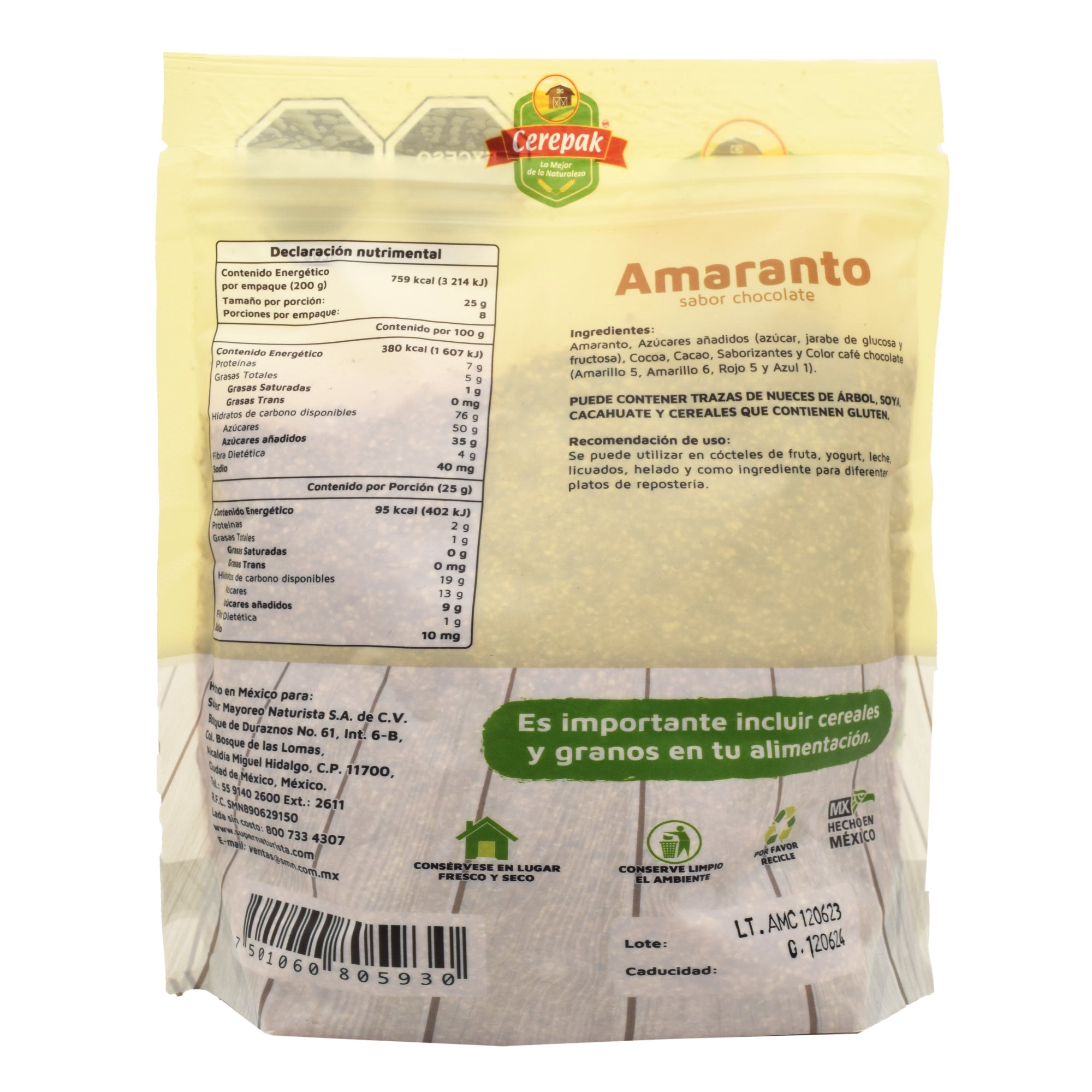 Amaranto Chocolate 200 G