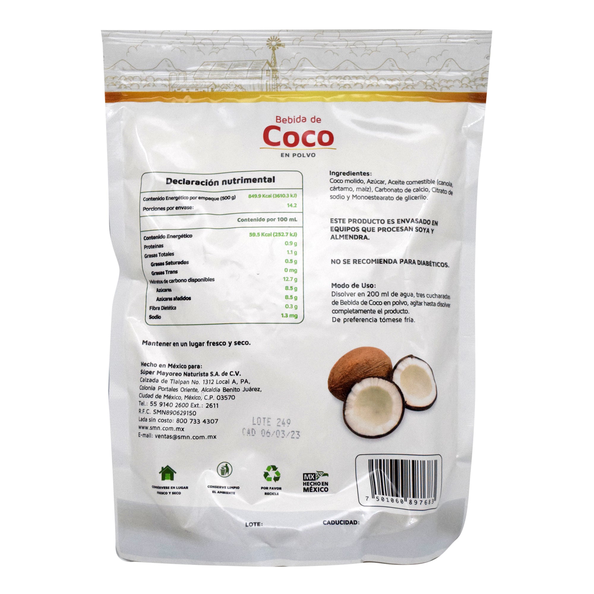 Bebida De Coco 500 G